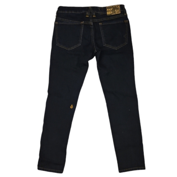 Volcom Super Skinny Cropped Jeans - Dark Denim - 0 - Picture 3 of 6